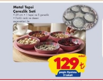 Metal Tepsi Çerezlik Seti 6 Parça