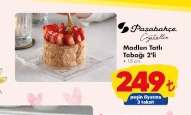 Paşabahçe Crystallin Madlen Tatlı Tabağı 2'Li