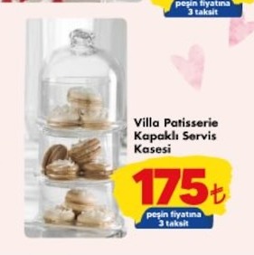 Villa Patisserie Kapaklı Servis Kasesi 3 Katlı