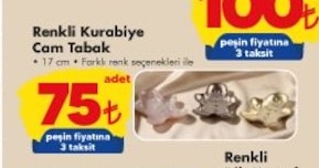 Renkli Kurabiye Cam Tabak 17 Cm