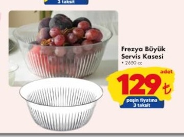 Frezya Büyük Servis Kasesi 2650 Cc
