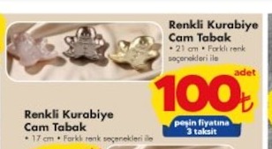 Renkli Kurabiye Cam Tabak 21 Cm