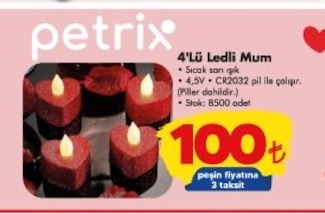 4'Lü Ledli Mum