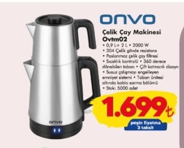 Onvo Çelik Çay Makinesi Ovtma02
