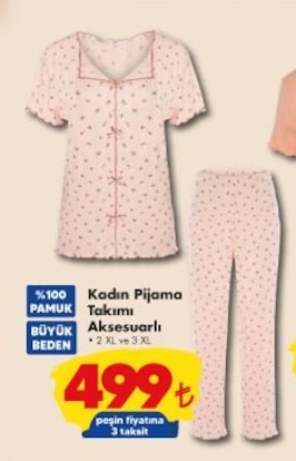 Kadın Pijama Takımı Aksesuarlı