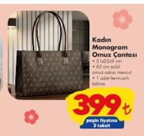Kadın Monogram Omuz Çantası