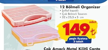 12 Bölmeli Organizer 32X25.5X5 Cm