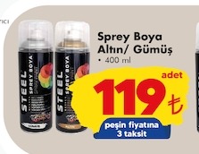 Steel Sprey Boya Altın/ Gümüş 400 Ml
