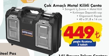 Çok Amaçlı Metal Kilitli Çanta 40X31,8X14 Cm