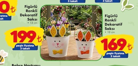 Figürlü Renkli Dekoratif Saksı 13Cm