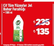 Cif Tum Yuzeyler Jel Bahar Ferahligi 1500Ml