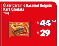 Ülker Caramio Karamel Dolgulu Kare Çikolata 55G