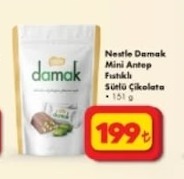 Nestle Damak Mini Antep Fıstıklı Sütlü Çikolata 151G