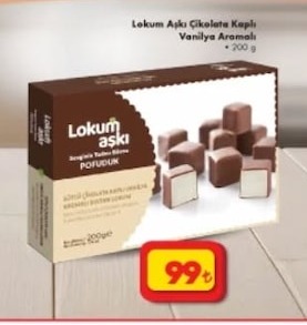 Lokum Aşkı Çikolata Kaplı Vanilya Aromalı Pofuduk 200G