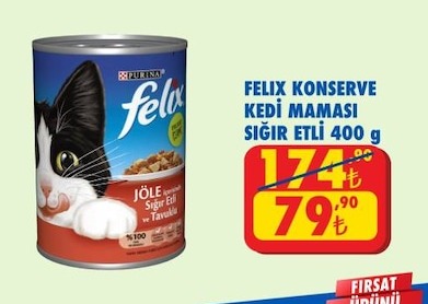 Felix Konserve Kedi Mamasi Sigir Etli 400 G