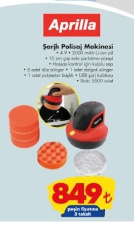 Aprilla Şarjlı Polisaj Makinesi