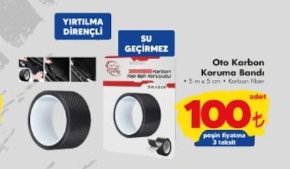 Oto Karbon Koruma Bandı 5 M X 5 Cm Karbon Fiber