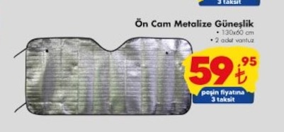 Ön Cam Metalize Güneşlik 130X60Cm