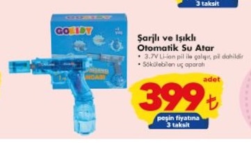 Goridy Şarjlı Ve Işıklı Otomatik Su Atar Pil Dahil