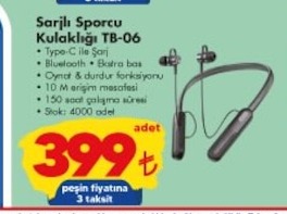 Sarıllı Sporcu Kulaklığı Tb-06