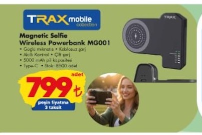 Trax Mobile Collection Magnetic Selfie Wireless Powerbank Mg001