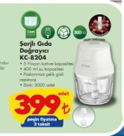 Cam Güvenli Şarjlı Gıda Doğrayıcı Kc-8204