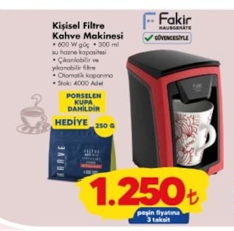 Kişisel Filtre Kahve Makinesi