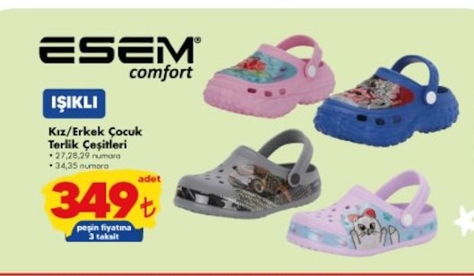 Işıklı Kız/Erkek Çocuk Terlik Çeşitleri