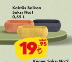 Kaktüs Balkon Saksı No:1 0,55 L