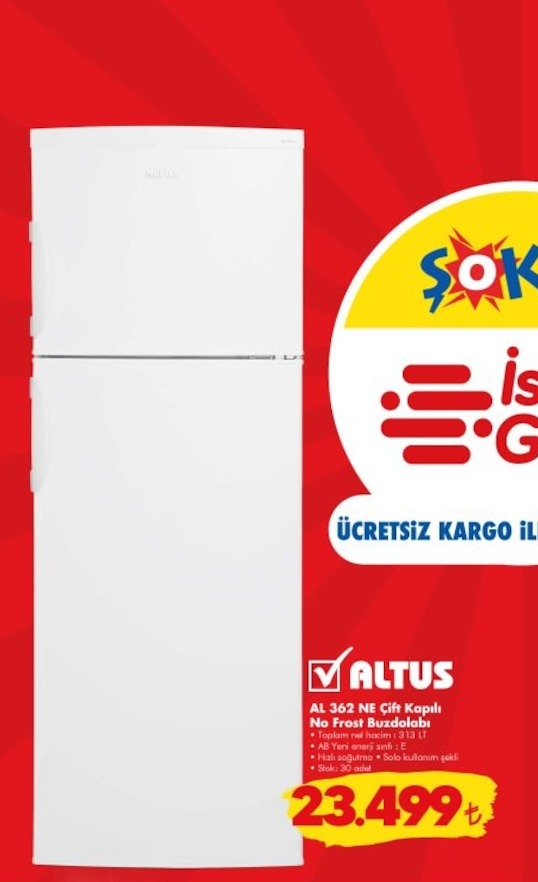 Altus Al 362 Ne Çift Kapılı No Frost Buzdolabı