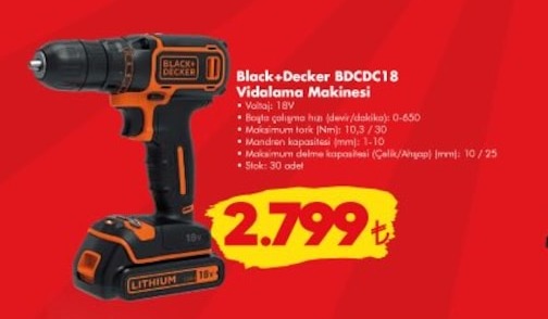 Black+Decker Bdcdc18 Vidalama Makinesi