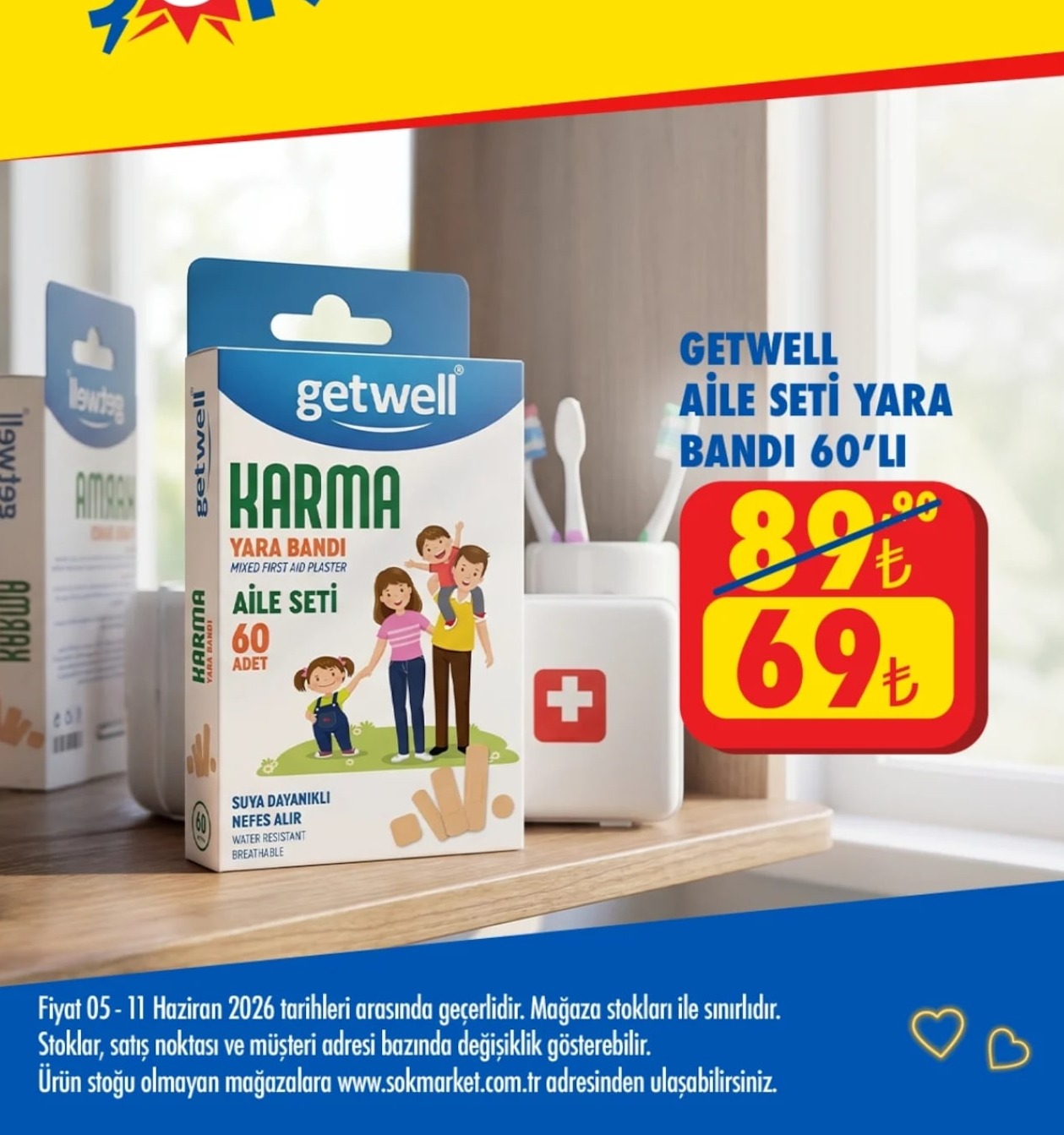 Getwell Karma Aile Seti Yara Bandı 60 Adet