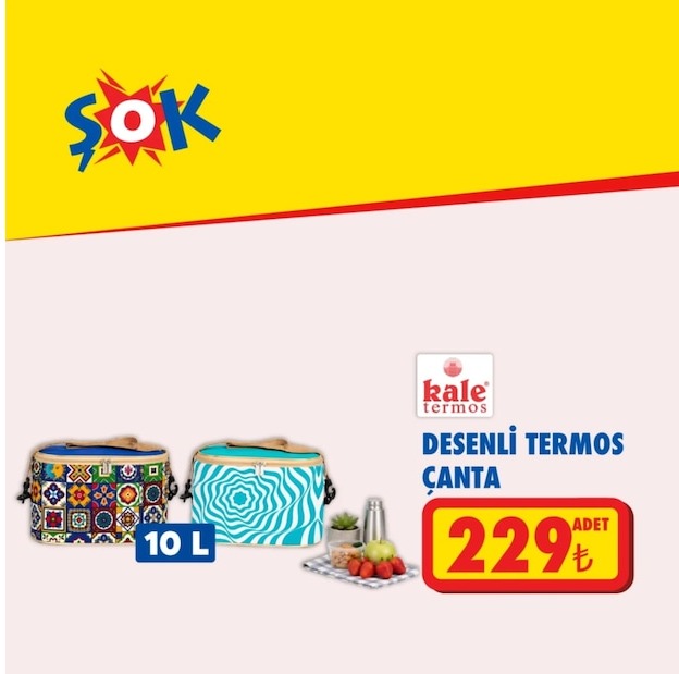 Kale Termos Desenli Termos Çanta 10 L