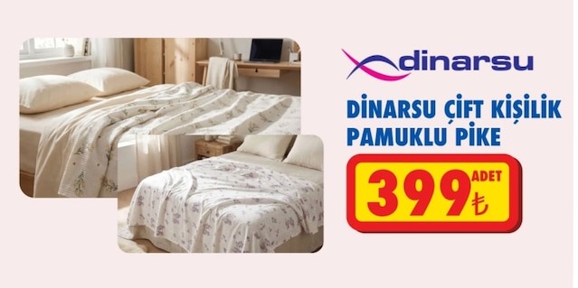 Dinarsu Çift Kişilik Pamuklu Pike