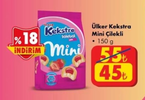 Ülker Kekstra Mini Çilekli 150G