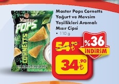 Master Pops Cornetts Yoğurt Ve Mevsim Yeşillikleri Aromalı Mısır Cipsi 110G