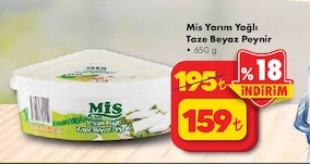 Mis Yarım Yağlı Taze Beyaz Peynir 650G