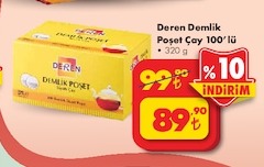 Deren Demlik Poşet Çay 100'Lü 320G
