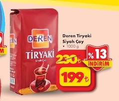 Deren Tiryaki Siyah Çay 1000G