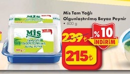 Mis Tam Yağlı Olgunlaştırılmış Beyaz Peynir 600G