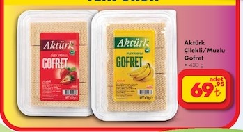 Aktürk Çilekli/Muzlu Gofret 430G