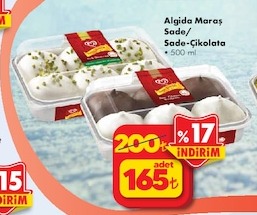 Algida Maraş Sade/Sade-Çikolata 500Ml