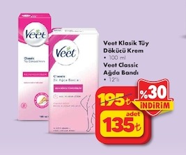 Veet Klasik Tüy Dökücü Krem Ve Ağda Bandı Kiti 100Ml + 12Li