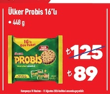 Ülker Probis 16'Lı Bisküvi 448 G