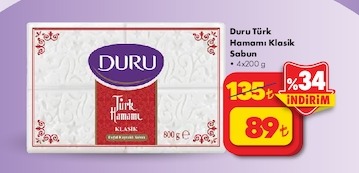 Duru Türk Hamamı Klasik Sabun 4X200G