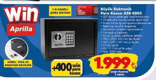 Büyük Elektronik Para Kasası Asb-8805