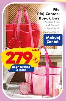 File Plaj Çantası Büyük Boy