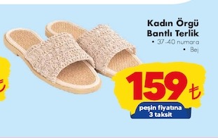 Kadın Örgü Bantlı Terlik