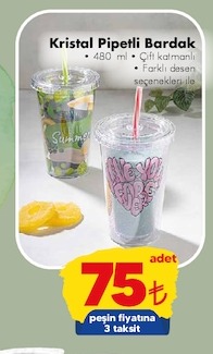 Kristal Pipetli Bardak 480 Ml