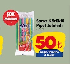 Saroz Körüklen Pipet Jelatinli 50'Li